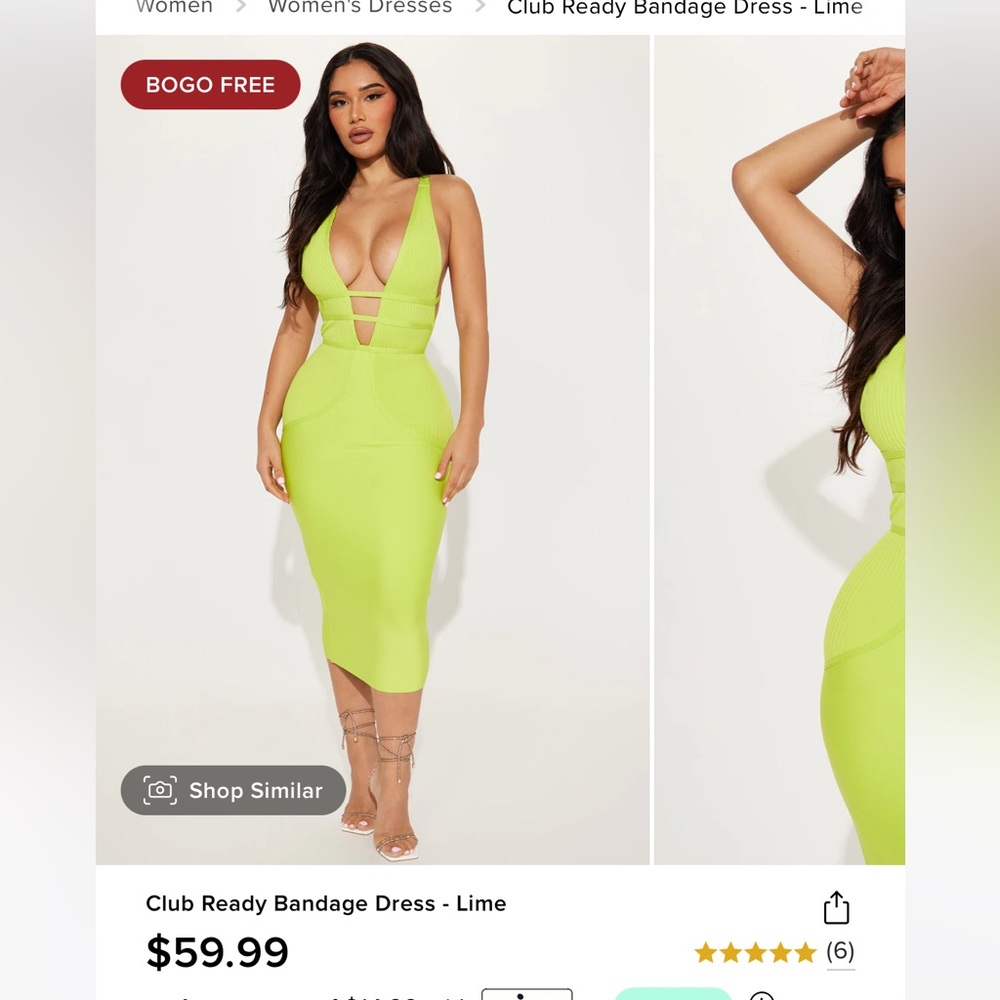 Fashionova Lime Green Bandage Dress size small